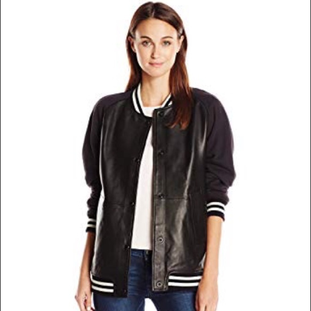 Rebecca Minkoff Leather Varsity Jacked (Medium)